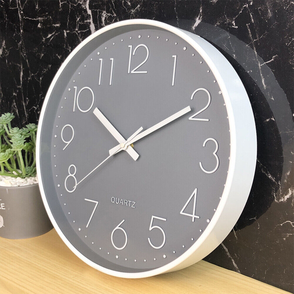 12  Wall Clock Silent Non Ticking Clock For Living Room Bedroom Kitchen Office