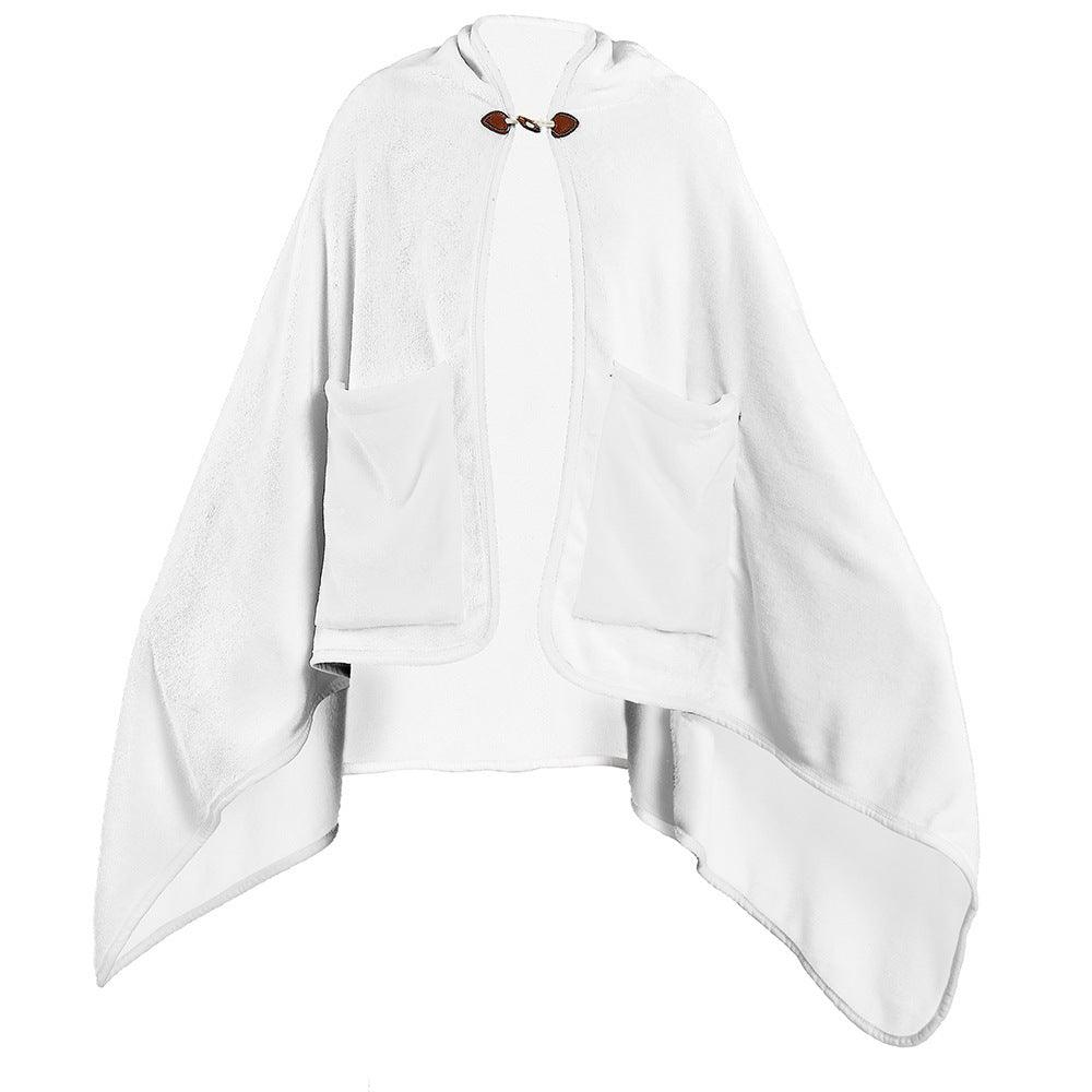 White Double-sided Flannel Cloak Blanket