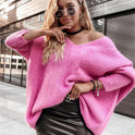 New Loose V-neck Off-shoulder Knitwear Casual