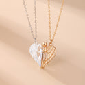 Two Novel Angel Wing Magnetic Couple Necklaces In Different Colors Can Also Be Jewelry For Good Friend To Commemorate Friendship