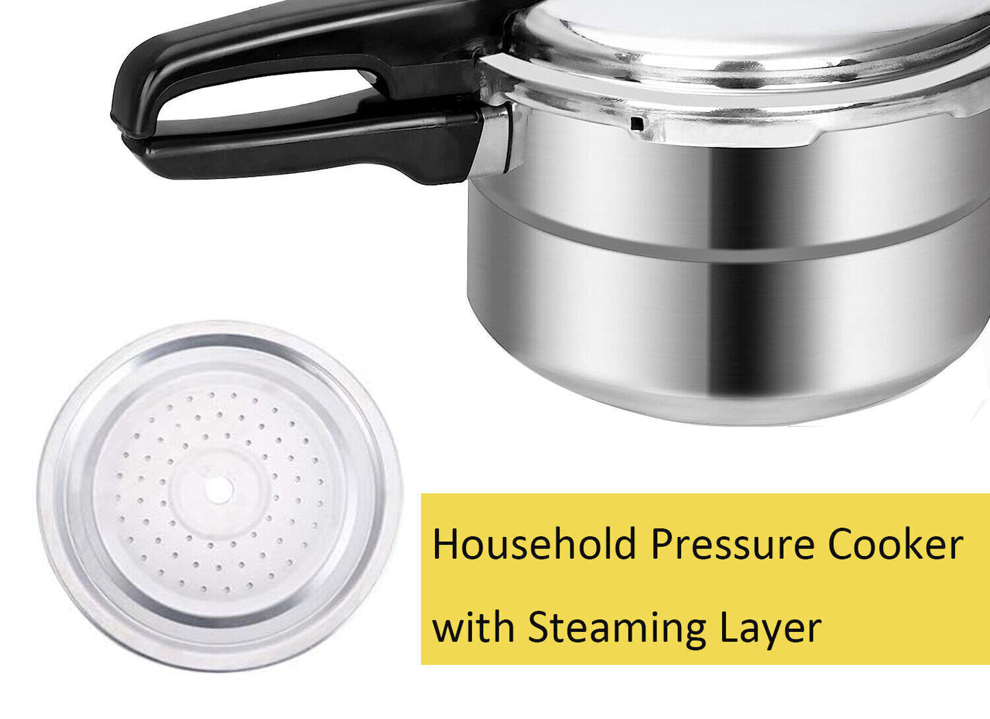 5L Aluminium Pressure Cooker Quick With Lid Latch Indicator Explosion-Proof