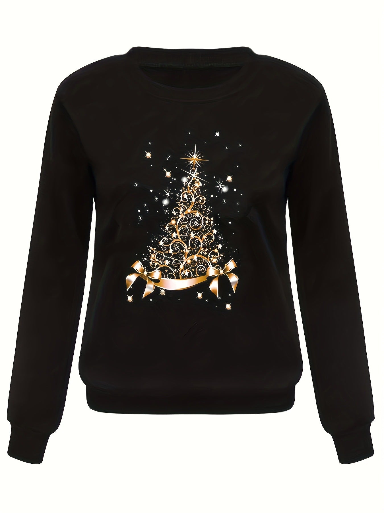 Women's Christmas Printed Loose Top Long Sleeve