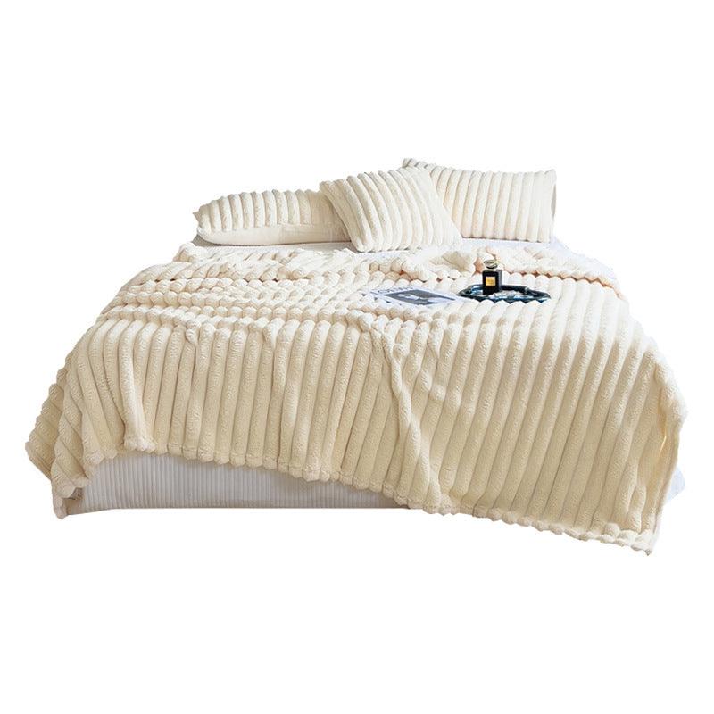 New Rabbit Plush Double-sided Velvet Ultra-fine-meshed Thickening Knitted Sofa Air Conditioning Blanket