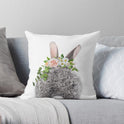 Easter Cartoon Rabbit Print Pillow Cover