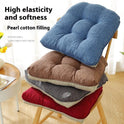 Cotton And Linen Chair Cushion Thickened Non-slip Corduroy Pearl