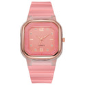 Student Style Children's Silicone Diamond Trend Fashion Square Women's Watch