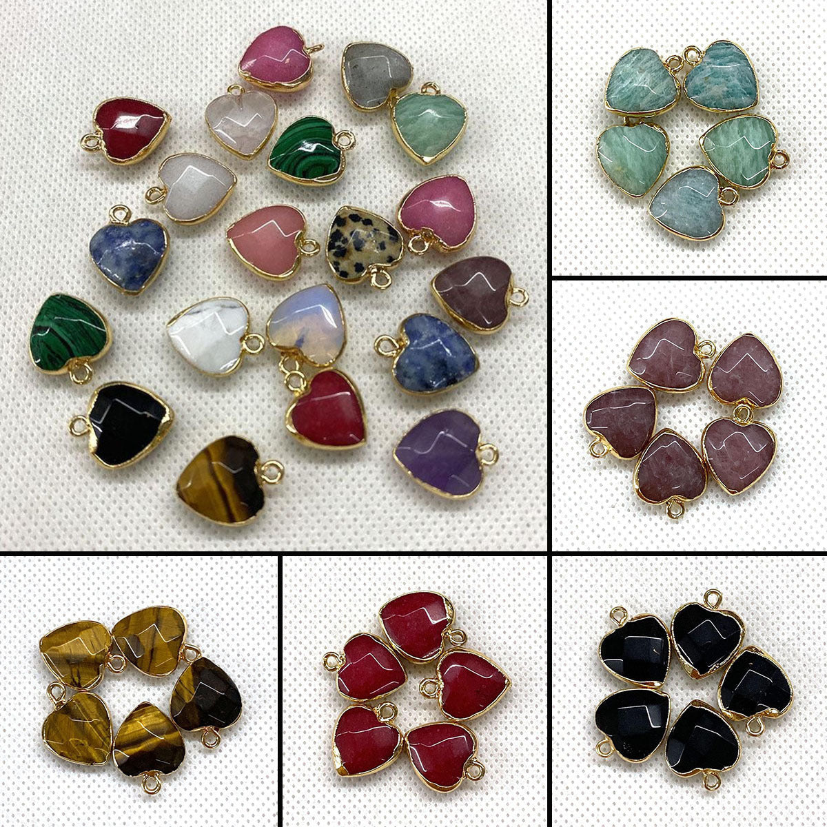 Natural Stone Faceted Malachite 15 X18mm Heart-shaped Tigereye Pendant