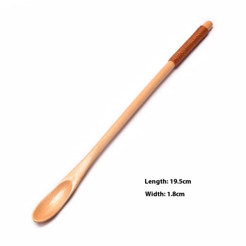 Wooden Tableware Small Wood Spoon 23cm Long Handle Bee Spoon Coffee Muddler