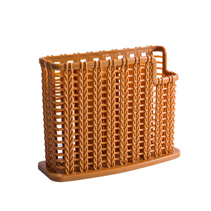 Woven Hollowed Chopsticks Storage Box Kitchen Tableware