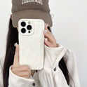 Simple Solid Color Pleated Pattern Phone Case Frosted Protective Cover