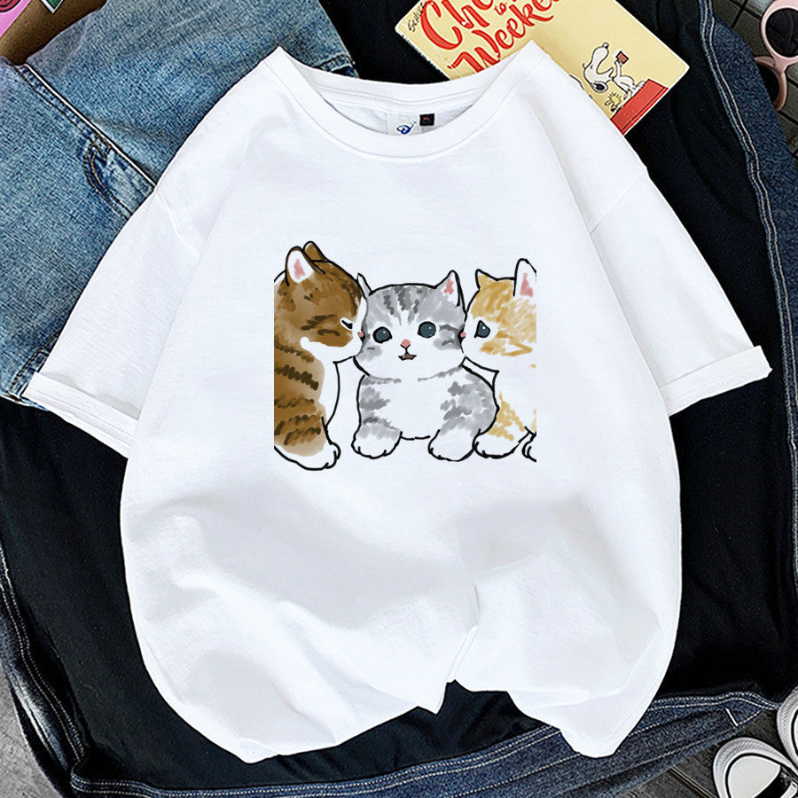 Women's Printed Cat Short Sleeve