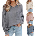 Drop Shoulder Sleeve Loose Casual Top For Women