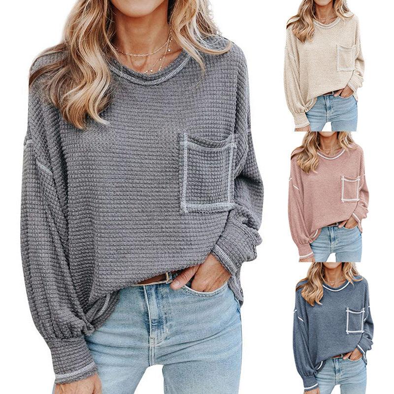 Drop Shoulder Sleeve Loose Casual Top For Women