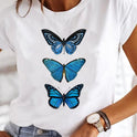 Crew Neck Casual Printed T-shirt For Women