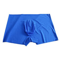 Summer New Ice Silk Men's Boxers Mid Waist Solid Color