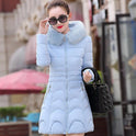 Winter New Fashion Slim Quilted Coat Big Fur Collar Thick Warm