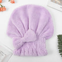 Cute Thick Solid Color Absorbent Dry Hair Cap Women Quick-drying Shower Cap