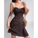 Women's Summer Flower Wrapped Hip Dress