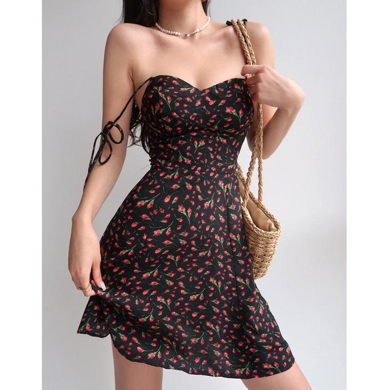 Women's Summer Flower Wrapped Hip Dress