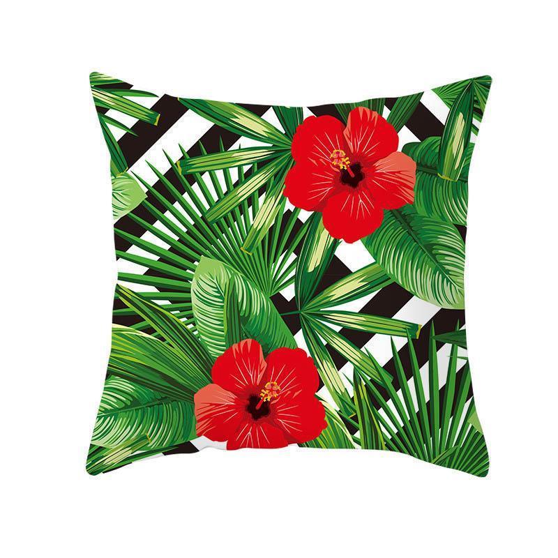 Green Plant Tassel Sofa Pillowcase