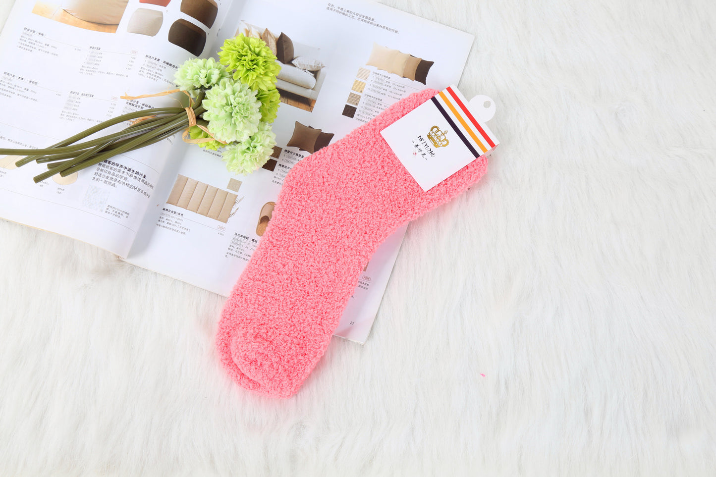 Solid Color Thick Warmth Floor Socks