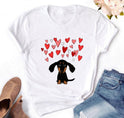 Casual Women's Dog Love Print Short Sleeve T-shirt