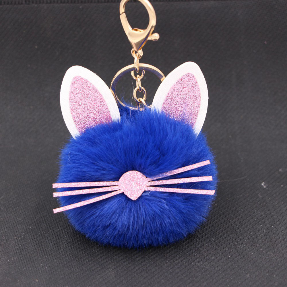 Personalized Ears Kitten Beard Plush Cute Keychain