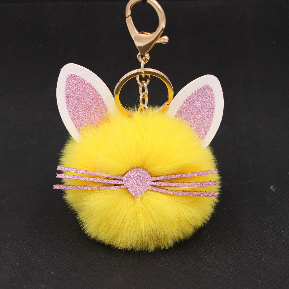 Personalized Ears Kitten Beard Plush Cute Keychain