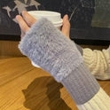 Korean Style Half Finger Flip Autumn And Winter Thermal Knitting Gloves