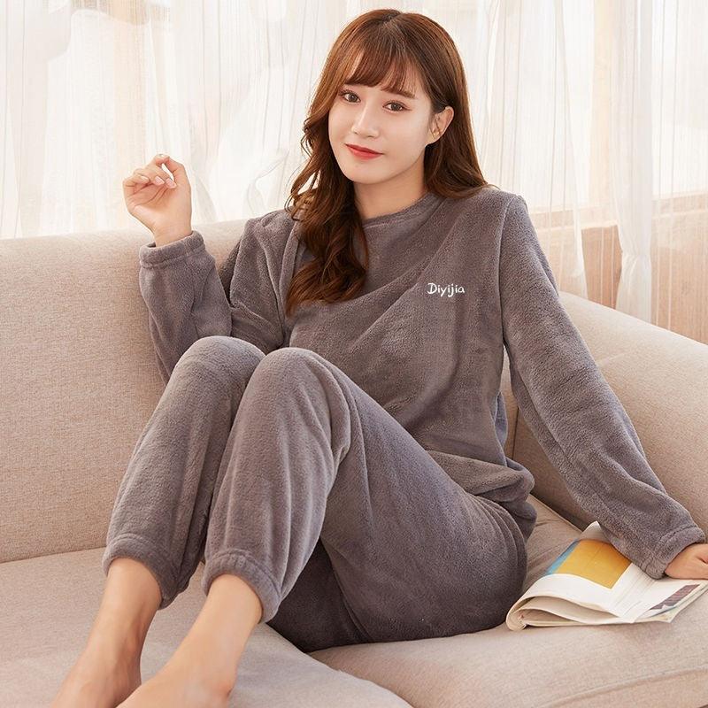 Warm Suit Women's Thick Coral Fleece Loungewear Suit