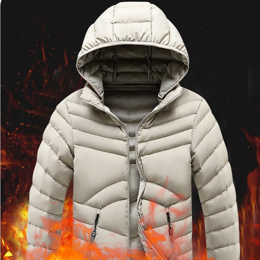 Men's Winter Rib Cotton-padded Coat Fleece-lined Long Sleeve