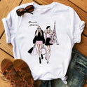 Summer Women's Short-sleeved Romantic I LOVET Shirt Printing