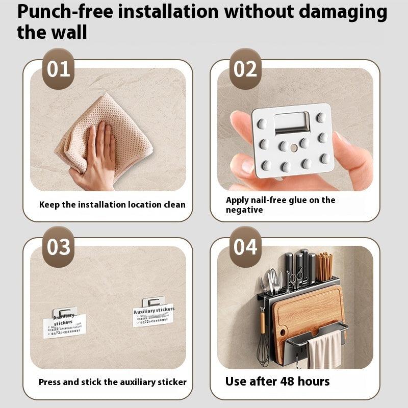 Knife Rack Storage Rack Home Wall-mounted Multi-functional Kitchen