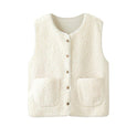 Women's Outer Wear Short Loose Lamb Wool Vest