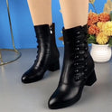 Decorative Button Zipper Non-slip Wear-resistant Fashion Boots Women's Shoes
