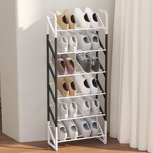 6 TIER SHOE RACK STAND STORAGE SELF ORGANISER LIGHTWEIGHT COMPACT SPACE SAVING