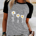 Three Little Daisies Print Short-sleeved T-shirt