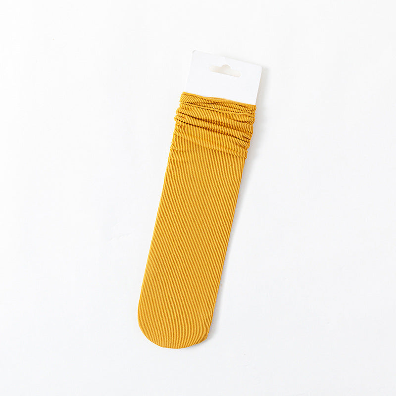 Bunching Socks Women's Springsummer Thin Solid Color