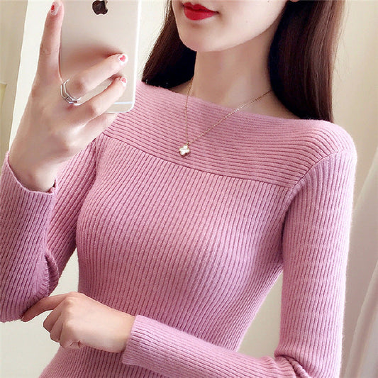 Slim-fit Western-style Sweater With A Bottoming Shirt