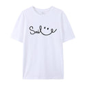 Women's Smiling Printed Cotton Short Sleeve