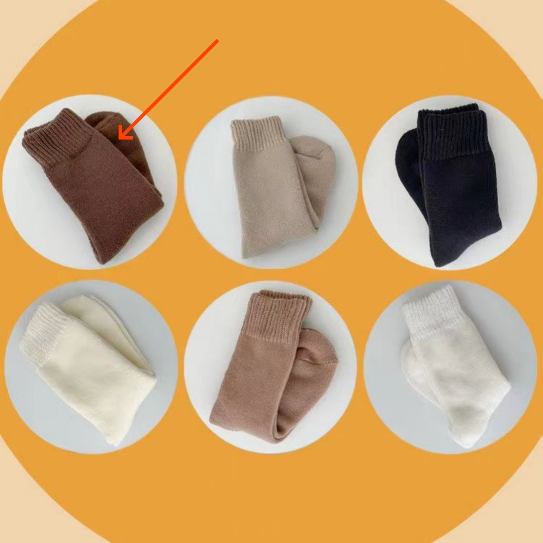 Women's Autumn And Winter Warm Plush Mid Length Socks