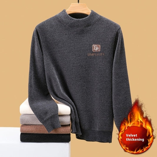 Winter Ferret Velvet Sweater For Men Fleece-lined Thickened