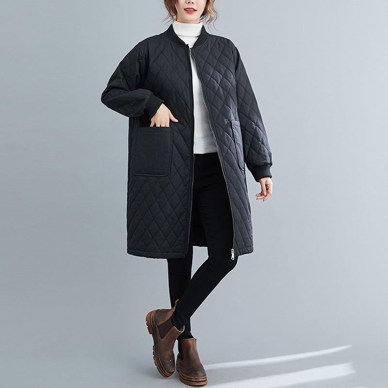 Mid-length Slim Fit Thickened Slimming Cotton Coat Jacket
