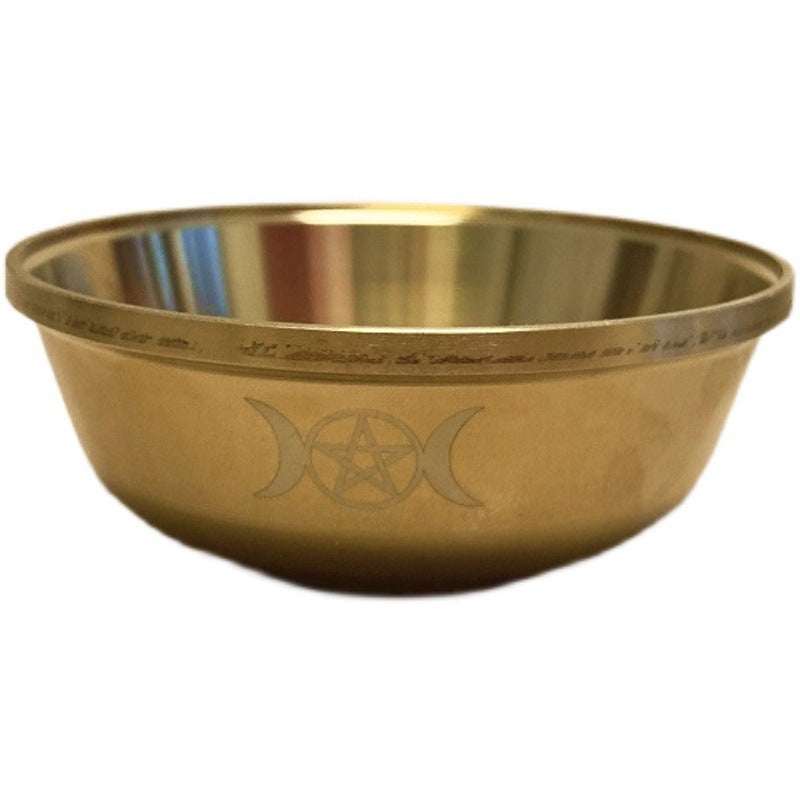 Pure Copper Altar Ritual Bowl Pentagram