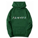 Women's Letter Friend Print Long Sleeve Hooded Sweatshirt