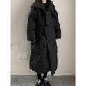 Down Cotton-padded Coat Dark Loose Lovers Three-quarter Length Women