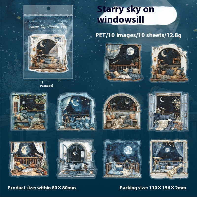 PET Large Size Night View Sticker Package