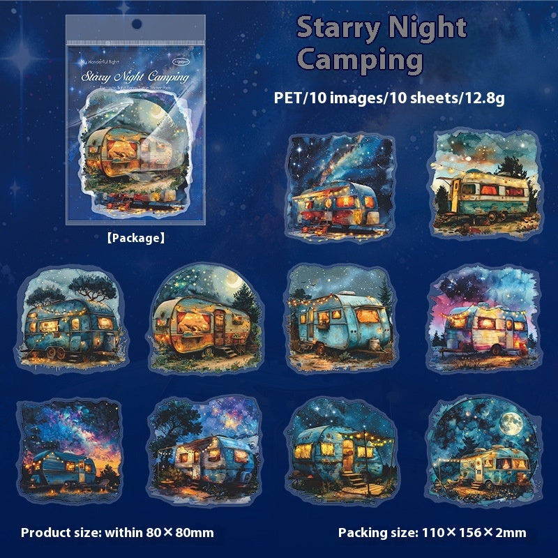 PET Large Size Night View Sticker Package