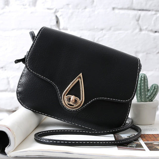 Retro Women's Hardware Turn Buckle Crossbody Shoulder Bag