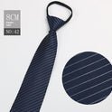 Black Men's Tie Striped Blue Business Tie Lazy Zip Tie In Stock Wholesale Pull Peels